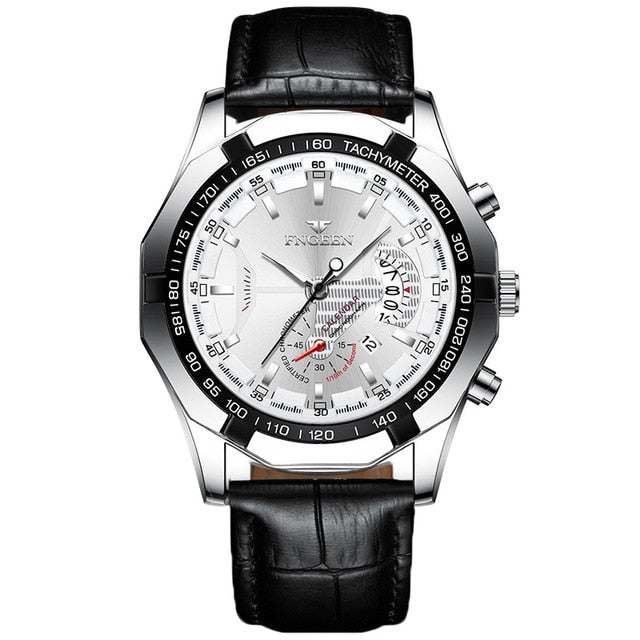 2025 Top Brand Relógio de Luxo FNGEEN Esportivo Quartzo Militar Aço Completo // Moda Casual Relógio de Pulso Masculino À Prova D' Água 50M de Profundidade