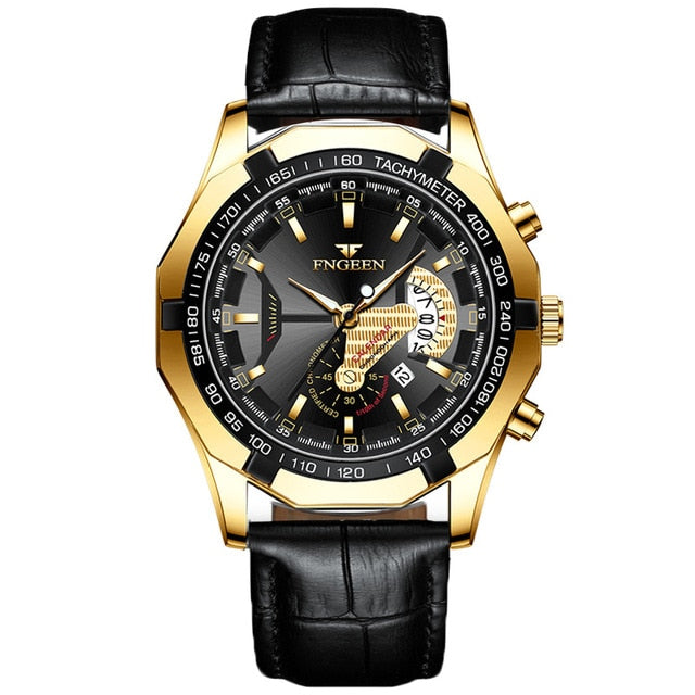 2025 Top Brand Relógio de Luxo FNGEEN Esportivo Quartzo Militar Aço Completo // Moda Casual Relógio de Pulso Masculino À Prova D' Água 50M de Profundidade