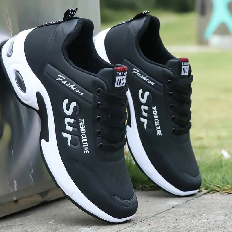 Tênis de Couro Feelldi Superstar Trainers // Preto / Branco / Azul // Muito Resistente e Durável // COLEÇÃO 2023 // Inigualável!