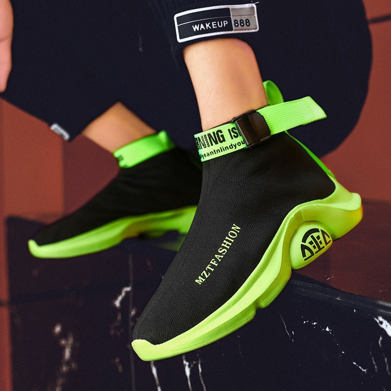 Tênis Masculinos FICHAMES Cano Alto Hip Hop // Sapatos Respiráveis Leves // Calçado de Caminhada Masculino Super Lindos e Confortáveis!!!