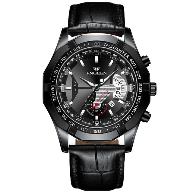 2025 Top Brand Relógio de Luxo FNGEEN Esportivo Quartzo Militar Aço Completo // Moda Casual Relógio de Pulso Masculino À Prova D' Água 50M de Profundidade