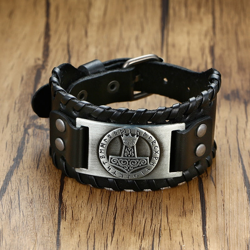 Pulseiras Masculinas Elegantes VENOX de Couro // Envolto em Couro Rock Punk // Pingente de Bússola Masculina // Joia de Pulso, Comprimento Ajustável // Elegante e Super Moderna!!!"