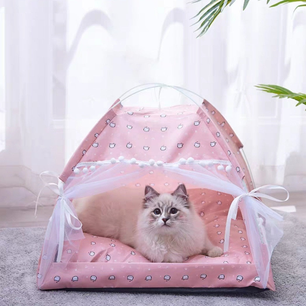 Doce Princesa - Cama para Gatos // Tenda Dobrável para Gatos // Cama para Casa de Cão // Casas para Gatos Almofada // Agora é vida de Princesa das Arábias!!!