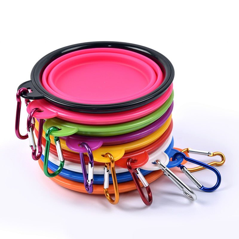 Comedouro De Silicone Portátil 350/1000 ML // Dobrável // Cão Gato // Recipiente Alimentador Para Passeio // A Brincadeira tá só começando...