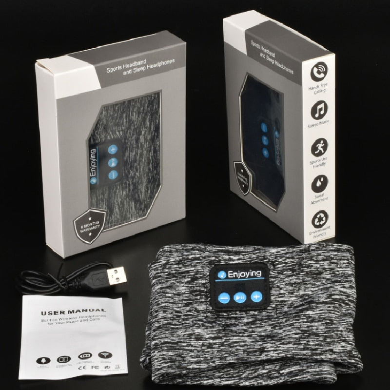Bandana Sem Fio Bluetooth p/ Esporte, Corrida, Caminhada // Faixa de cabeça para dormir c/ Fones de ouvido / alto-falante // Moderna, Prática e Muito Útil!!!