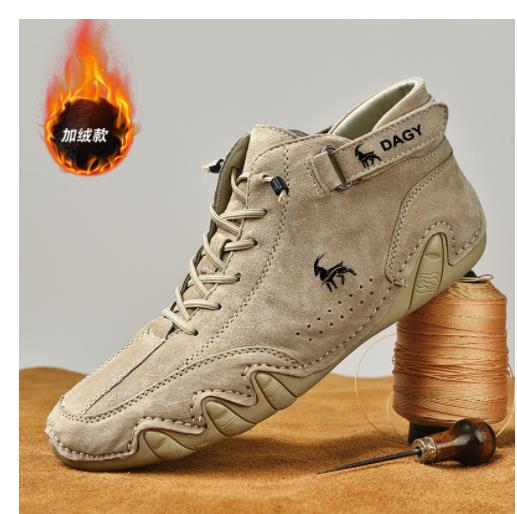 2025 Novo Tênis Mocassim Materswe Designer da Moda // Sapato Masculino Casual // Tênis de Cano Alto com Cadarço // Botas de Tornozelo // Muito Confortável!!!