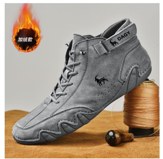 2025 Novo Tênis Mocassim Materswe Designer da Moda // Sapato Masculino Casual // Tênis de Cano Alto com Cadarço // Botas de Tornozelo // Muito Confortável!!!