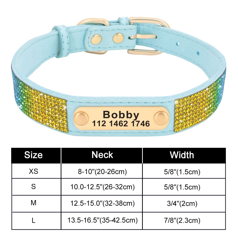 Coleira Personalizada PET ARTIST Bling // Colar Anti-Perda Personalizável para Identificação de Animal de Estimação // Colar Ajustável para Animais de Estimação