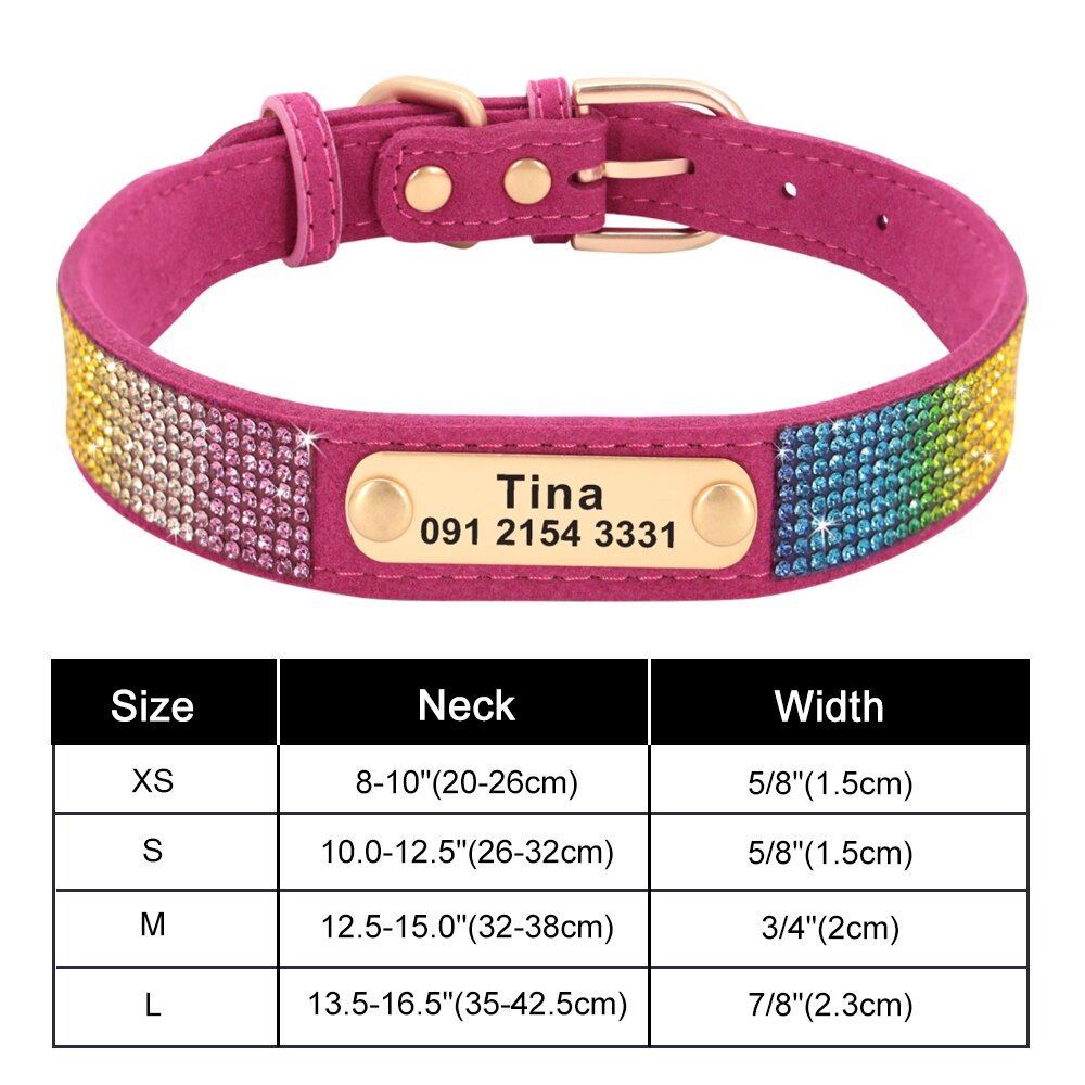 Coleira Personalizada PET ARTIST Bling // Colar Anti-Perda Personalizável para Identificação de Animal de Estimação // Colar Ajustável para Animais de Estimação