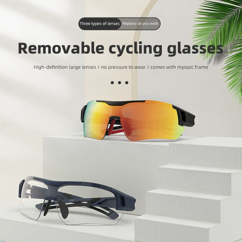 Óculos de Ciclismo Polarizados Unissex ROCKBROS // Óculos de Sol Esportivos p/Estrada / Mountain Bike / Equitação // Óculos de Proteção c/ 5 lentes // Veja a Vida de Outra Forma!!!