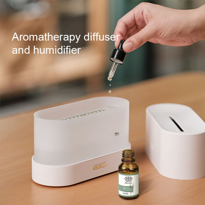 Umidificador de Ar Ultrassônico Kinscoter // Difusor de Aroma Nebulizador Cool Mist Maker Led // Difusor p/ Óleo Essencial // Lâmpada de Chama