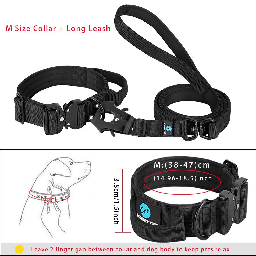Coleira Tático-Militar para cães // Ajustável/Durável // Para treinamento // De Nylon Shepard // Fivela de metal // Para animais de estimação de Grande Porte