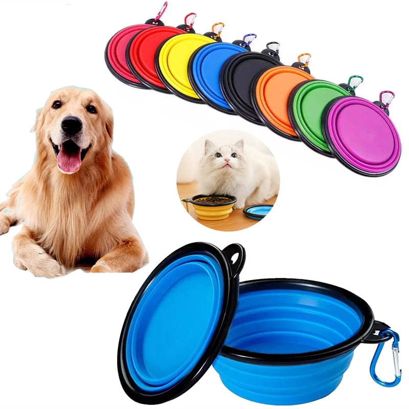 Comedouro De Silicone Portátil 350/1000 ML // Dobrável // Cão Gato // Recipiente Alimentador Para Passeio // A Brincadeira tá só começando...