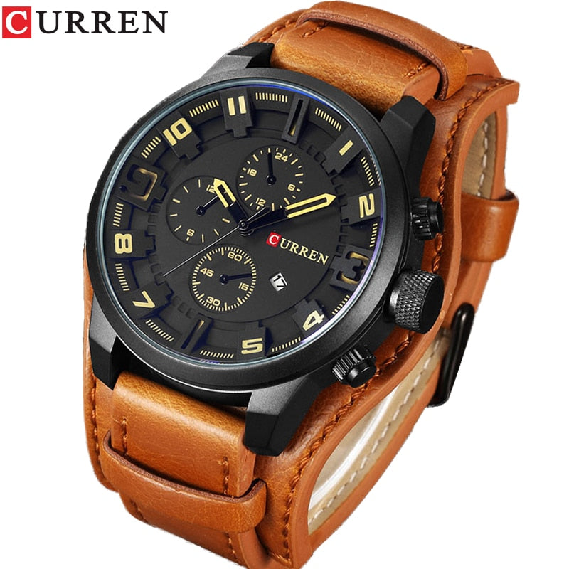 Relógios CURREN Top Brand Luxury // Relógio de pulso à prova d'água 30M Hodinky // Fashion&Casual Business // Watch Quartz // Date // Lindos Relogios Masculinos.