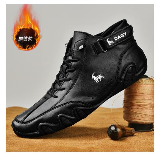 2025 Novo Tênis Mocassim Materswe Designer da Moda // Sapato Masculino Casual // Tênis de Cano Alto com Cadarço // Botas de Tornozelo // Muito Confortável!!!