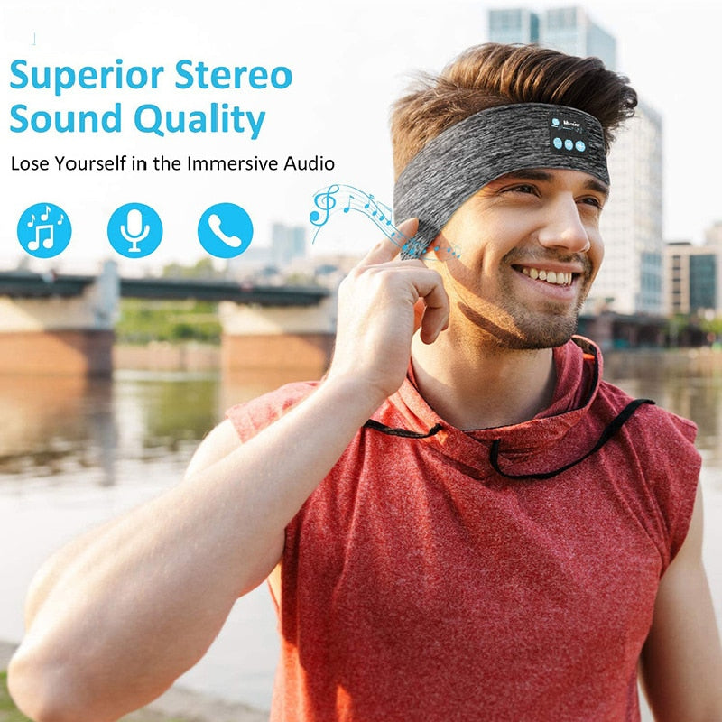 Bandana Sem Fio Bluetooth p/ Esporte, Corrida, Caminhada // Faixa de cabeça para dormir c/ Fones de ouvido / alto-falante // Moderna, Prática e Muito Útil!!!