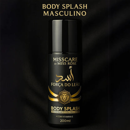 🦁BODY SPLASH FORÇA DO LEÃO - 200ML // Fragrância Masculina Intensa c/ Inspiração Árabe // Ideal p/ Homens que Desejam se Destacar com Estilo e Sofisticação.