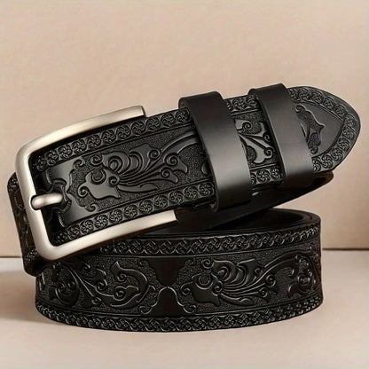 Novo Cinto Masculino de Couro Legítimo // Estilo Retrô Ocidental // Elegante, c/ Fivela de Liga