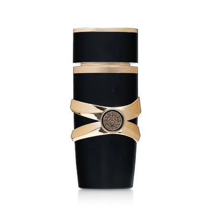 Perfume Árabe Premium p/ Homens // Com Notas de Âmbar e Madeira // Aroma Intenso e Duradouro // Design Elegante em Preto e Dourado.