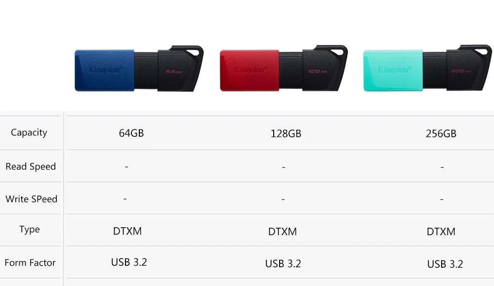 Pen Drive Kingston USB 3.2 Gen 1 // 64 GB, 128 GB e 256 GB // Mini Pen Drive Original p/ PC.