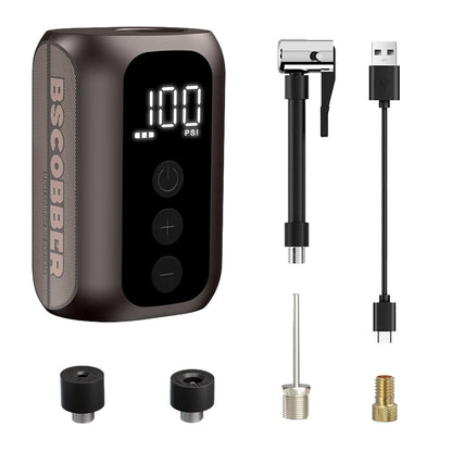 Bomba de Ar Portátil BSCOBBER A5 mini // Recarregável // Sem Fio // Acessórios p/ Bicicleta // Inflador de Pneus de 100 psi // Alta Pressão