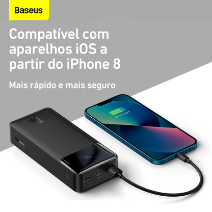 Powerbank Baseus 30.000mah 15w // Carregador Portátil Recarregável USB Alta Resistência // Display Digital // Carga Rápida // ENVIO IMEDIATO