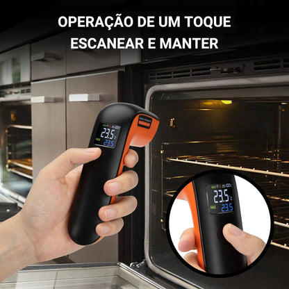 Termômetro Infravermelho a Laser s/ Contato INKBIRD // INK-IFT02 12:1 D:S c/ Pistola de Temperatura // Recarregável e Suporte p/ Medição de Distância de 36 cm