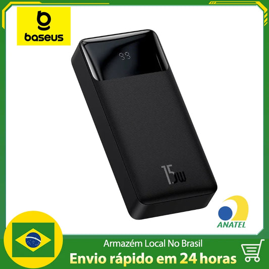 Powerbank Baseus 20.000mah 15w // Com Indicador De Carga LED // Carregamento Rapido // Bateria de Polimero de Litio de Alta Densidade