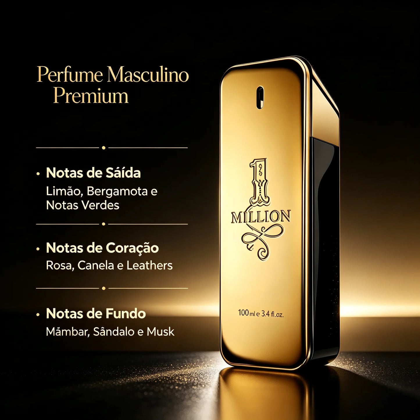 Perfume Million Spicy Amadeirado e Especiado c/ Fragrância de Longa Duração // Adequado p/ Diversas Ocasiões. 100 ml / 3,4 fl. oz.