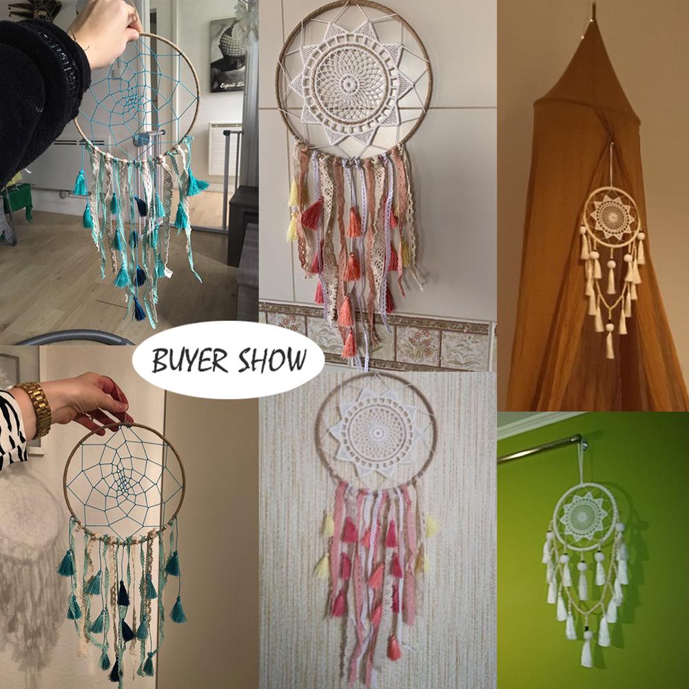 Decoração de Quarto Nordic Artilady Tassel Dream Catcher // Lindas Decorações de Boa Sorte de Quarto/sala/corredor, etc...nas Cores Rosa, Azul e Branco. Um Excelente Presente Para Decoração!!!