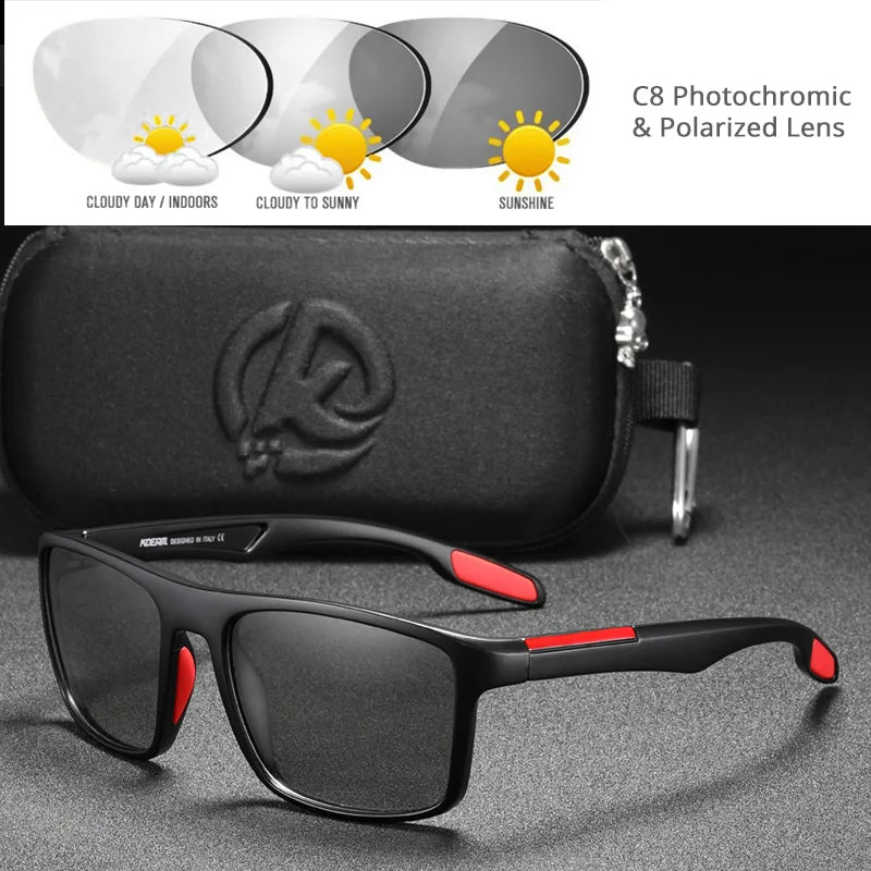 Óculos de Sol Retangulares Ultraleves KDEAM TR90 // Masculinos c/ Lentes Polarizadas TAC de 1,1 mm de Espessura // Ideais para Dirigir e Esportes Femininos // Categoria 3