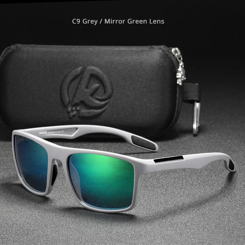 Óculos de Sol Retangulares Ultraleves KDEAM TR90 // Masculinos c/ Lentes Polarizadas TAC de 1,1 mm de Espessura // Ideais para Dirigir e Esportes Femininos // Categoria 3