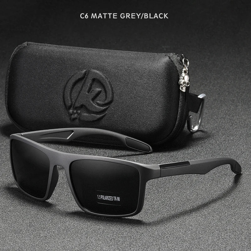 Óculos de Sol Retangulares Ultraleves KDEAM TR90 // Masculinos c/ Lentes Polarizadas TAC de 1,1 mm de Espessura // Ideais para Dirigir e Esportes Femininos // Categoria 3