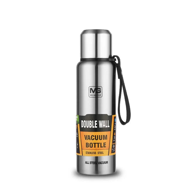 Garrafa Térmica DEOUNY de Parede Dupla com Alça // Em Aço Inoxidável // Com Isolamento a Vácuo  // Disponível em tamanhos grandes: 0,5L / 0,75L / 1L / 1,5L