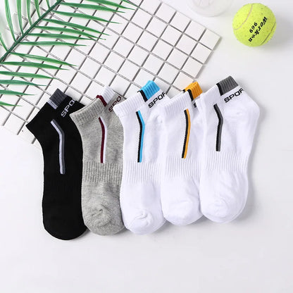 10 Pares de Meias Masculinas de Alta Qualidade // Meias Esportivas Respiráveis de Algodão // Malha, Casuais, Atléticas, de Verão, de Corte Fino // Curtas, tamanho 38-48