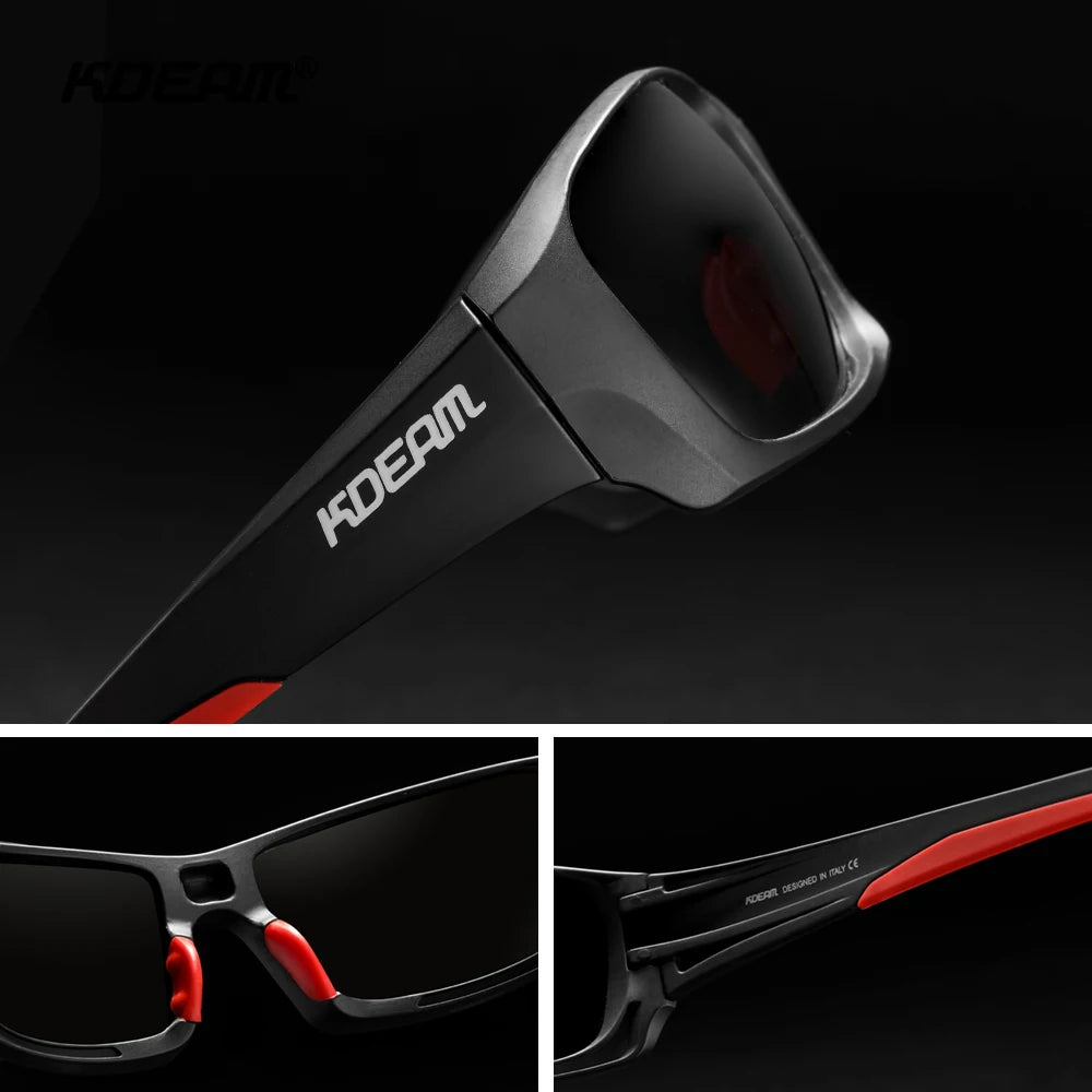 Óculos de Proteção Esportivos de Alta Qualidade KDEAM TR90 // Com Lentes Polarizadas // Ideais p/ Caminhadas e Pesca // Com Estojo c/ Zíper.