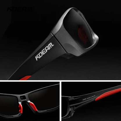 Óculos de Proteção Esportivos de Alta Qualidade KDEAM TR90 // Com Lentes Polarizadas // Ideais p/ Caminhadas e Pesca // Com Estojo c/ Zíper.