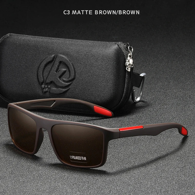 Óculos de Sol Retangulares Ultraleves KDEAM TR90 // Masculinos c/ Lentes Polarizadas TAC de 1,1 mm de Espessura // Ideais para Dirigir e Esportes Femininos // Categoria 3