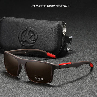 Óculos de Sol Retangulares Ultraleves KDEAM TR90 // Masculinos c/ Lentes Polarizadas TAC de 1,1 mm de Espessura // Ideais para Dirigir e Esportes Femininos // Categoria 3