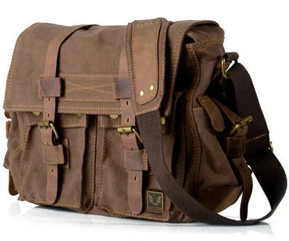 Bolsa de Ombro Masculino Crossbody Eu sou a lenda Will Smith de Lona Militar + Couro Genuíno // Lindas Sacolas Casuais Mensageiro de Lona 2024 Super Resistentes