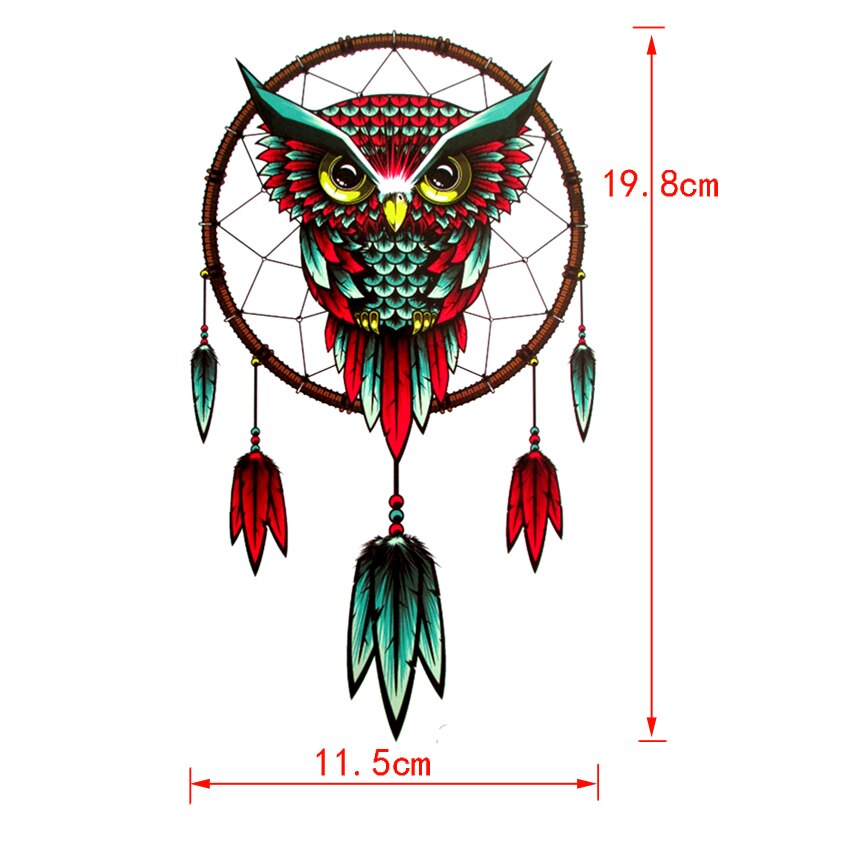 Tatuagens Temporárias de Henna Coruja à prova d' água // Romântico Dreamcatcher (Apanhador de Sonhos) // Tatuagem de Pena // Arte do corpo tatuagem Adesiva. Linda e Indolor!!!