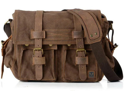 Bolsa de Ombro Masculino Crossbody Eu sou a lenda Will Smith de Lona Militar + Couro Genuíno // Lindas Sacolas Casuais Mensageiro de Lona 2024 Super Resistentes