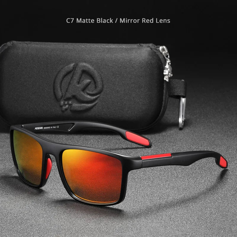 Óculos de Sol Retangulares Ultraleves KDEAM TR90 // Masculinos c/ Lentes Polarizadas TAC de 1,1 mm de Espessura // Ideais para Dirigir e Esportes Femininos // Categoria 3