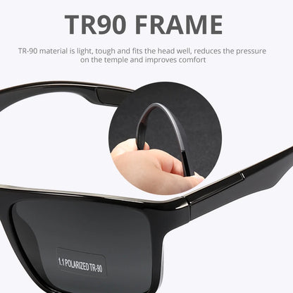 Óculos de Sol Retangulares Ultraleves KDEAM TR90 // Masculinos c/ Lentes Polarizadas TAC de 1,1 mm de Espessura // Ideais para Dirigir e Esportes Femininos // Categoria 3