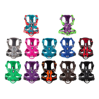 Truelove Pet Nylon Refletivo para Cães // Sem Puxão // Ajustável Médio/Grande // Colete de Segurança p/ Cães Travessos com Guia p/ Caminhada e Corrida