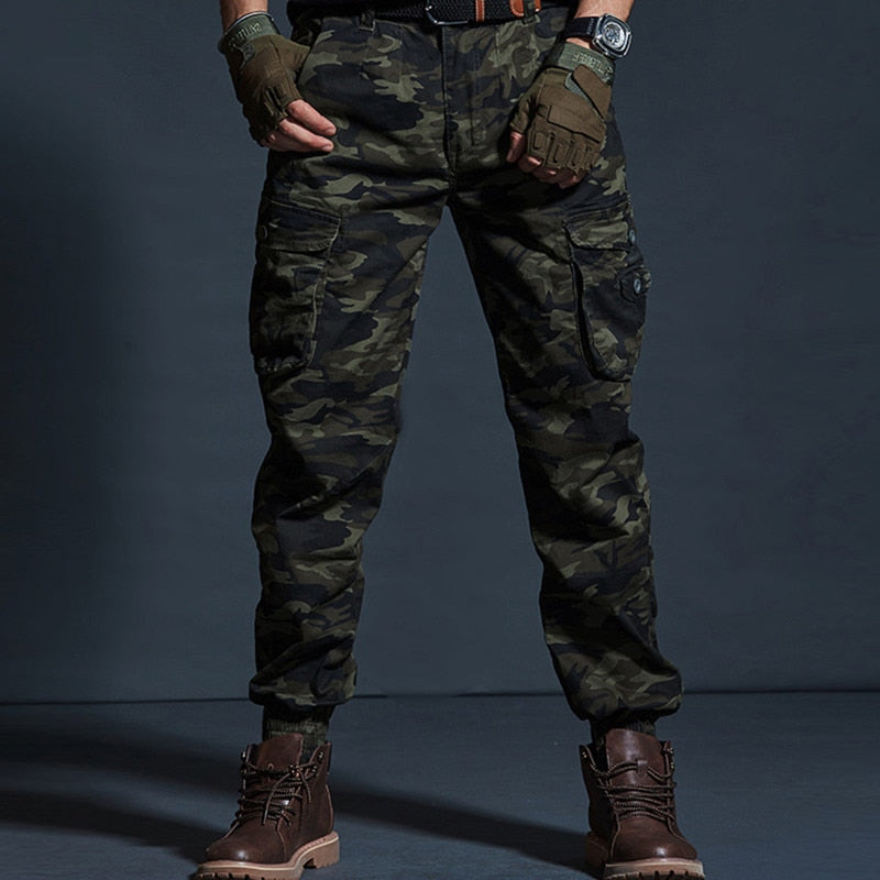 Calças Masculinas BIRD MOUNTAIN Militares Táticas Joggers Camufladas/ Cáqui/ Pretas/ Exército// Casuais de Alta Qualidade // Calças Cargo Multibolsos da moda