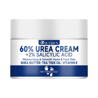 Creme p/ Pés SUYARUN 60% Ureia p/ Calcanhares Rachados e Pele Seca // Tratamento Hidratante Intensivo // Removedor de Calosidades // Cuidado p/ Pés Diabéticos.