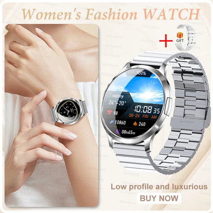 Novo Smartwatch Feminino 2026 // Presente com Tela Touch Completa de 1,32 Polegadas // Funções de Esporte e Fitness // Chamadas Bluetooth e Design Elegante
