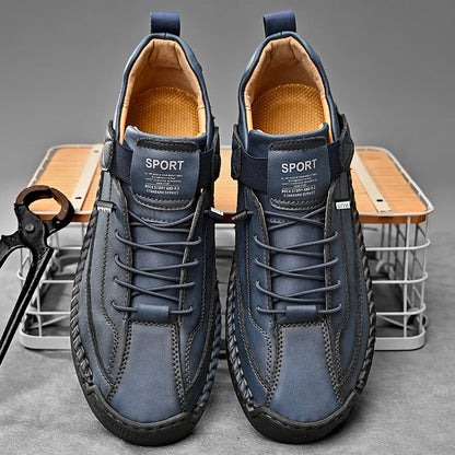 Sapato Masculino Casual de Couro Feito à Mão // Estilo Slip-On/Mocassim // Respirável, Confortável e Estiloso // Tamanhos Grandes