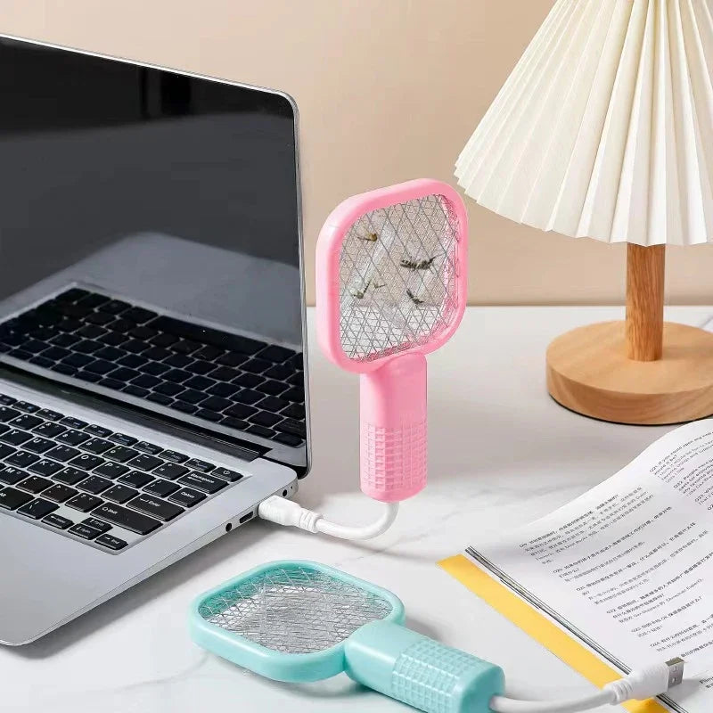 Mata-mosquitos elétrico recarregável, mata-insetos portátil para camping, áreas externas, casa, mata instantaneamente, carregamento USB, seguro para crianças